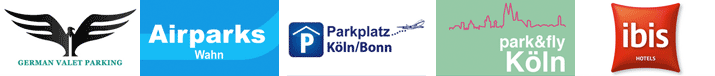 Parkplätze Flughafen Köln Logos