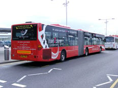 Safety precautions on an airport transfer bus