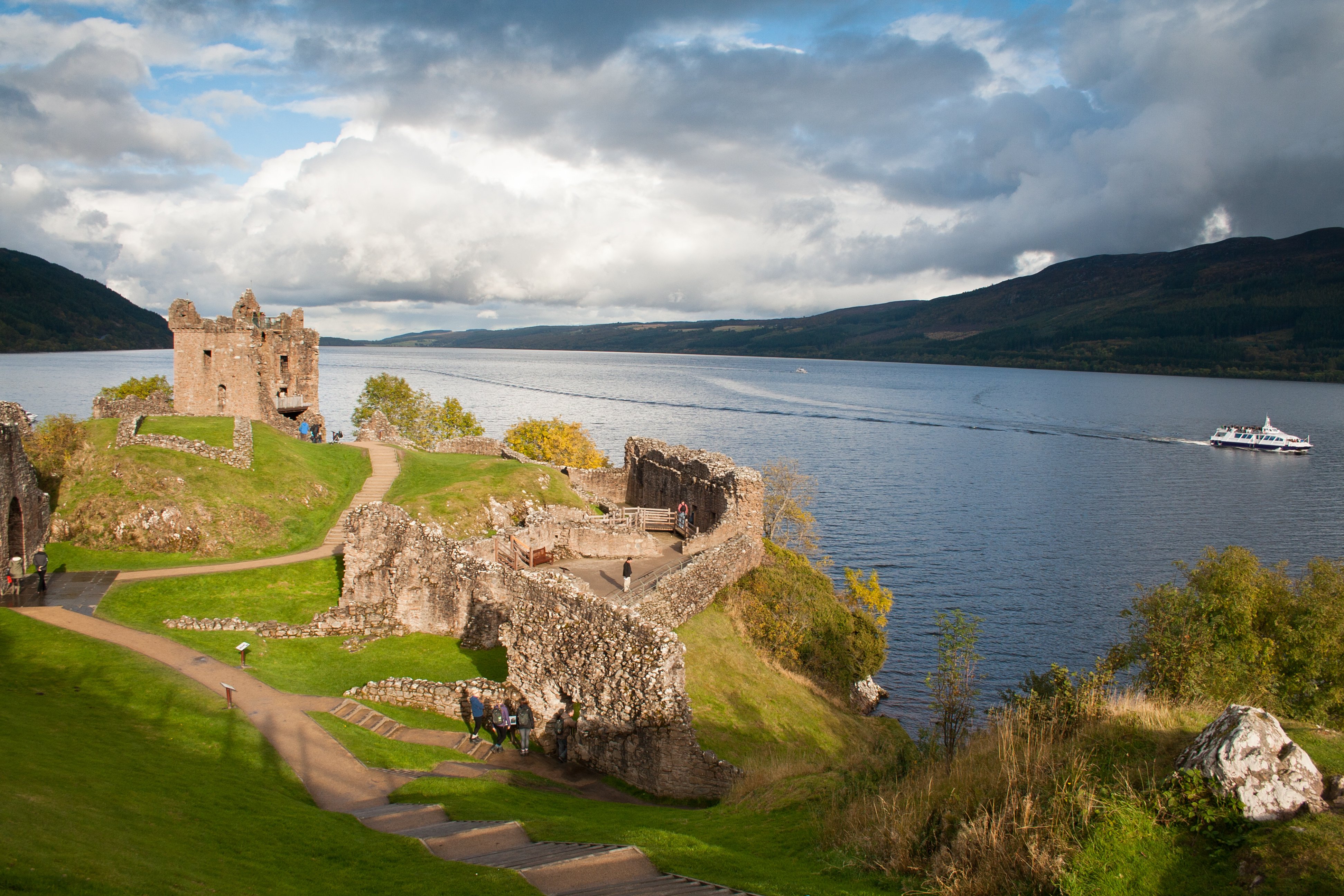Castle overlooking Loch Ness Scotland