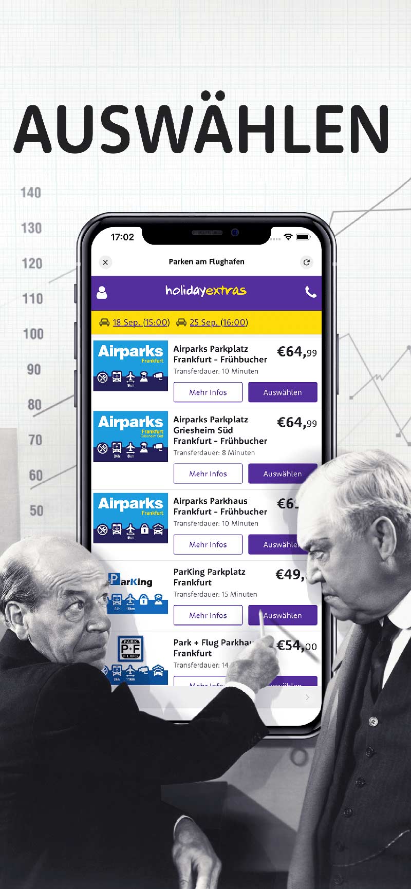 Holiday Extras App Auswählen